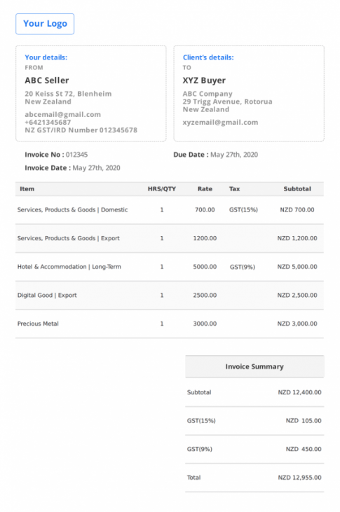 New Zealand Invoice Template | 📃 Free Invoice Generator