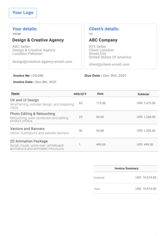 Free, printable, professional invoice templates to customize