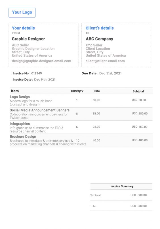 Graphic Design Invoice Template