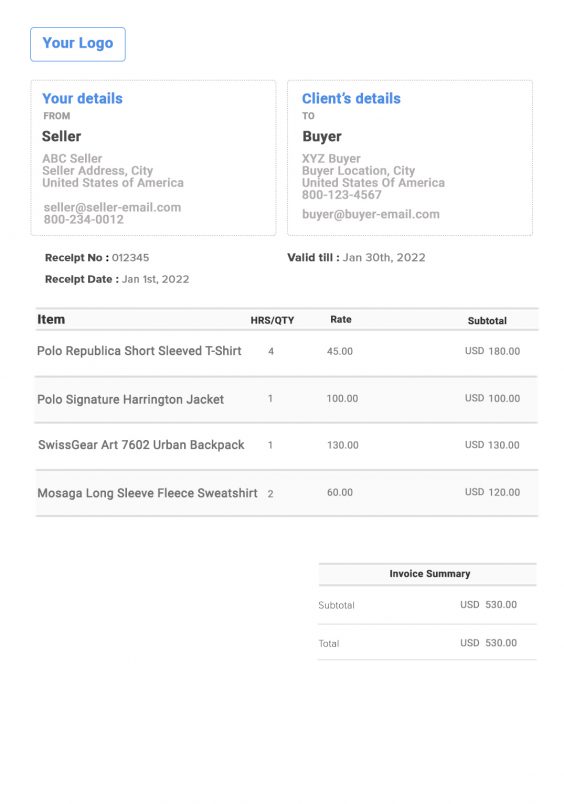 Voting pageant Sheet Receipt Template | 📃 Free Invoice Generator
